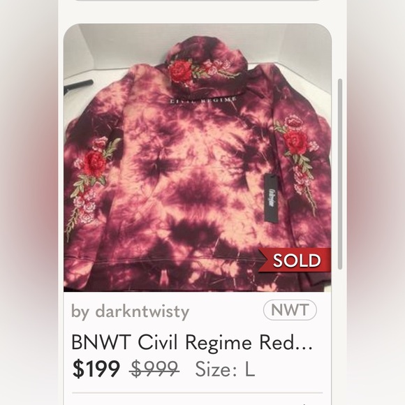 BNIB CIVIL REGIME SAND DAHLIA TIE DYE HOODIE MEDIUM MENS UNISEX PRICE FIRM - Picture 14 of 16